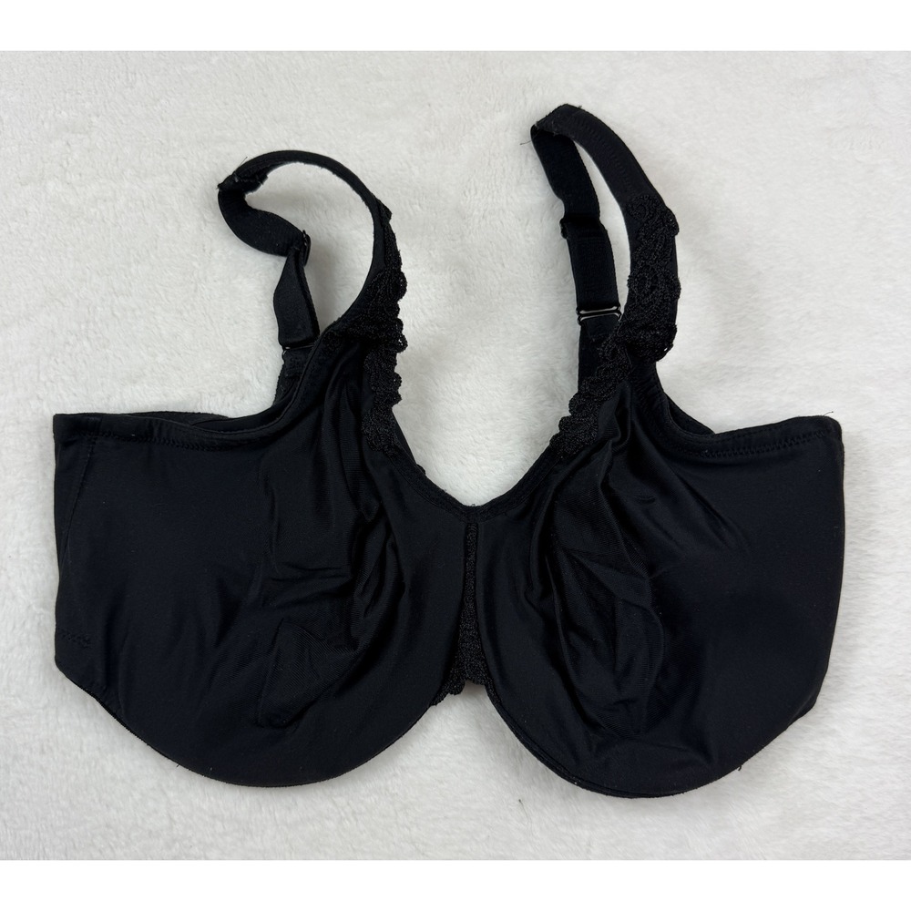 Wacoal Black Underwire Bra Lace Trim Adjustable Straps US 42DD